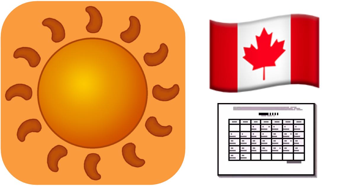 Sunrise Sunset Calendar Canada Home Page